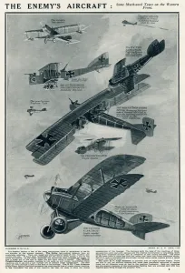 Biplane Prints: The Enemys aircraft by G. H. Davis
