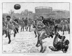 Football Prints: England v Scotland football match at the Oval, London