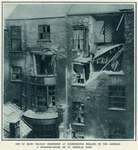 Ruined Prints: English coast resort bombarded by German war-ship