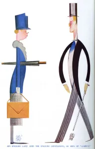 Caricature Prints: English Lady and English Gentleman by Garretto