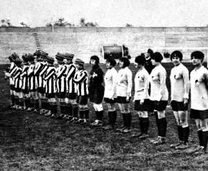 Works Prints: English vs. French Womens Football Match, 1920