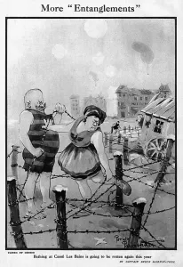 European Prints: More Entanglements by Bruce Bairnsfather, WW1 cartoon