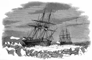 Clark Prints: The Enterprise and Investigator surrounded by ice, Barro