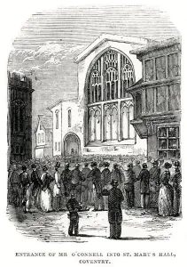 Crowds Prints: The Entrance of Mr O Connell into St. Marys Hall, Coventry