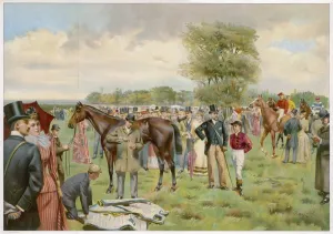 Jockeys Prints: Epsom Derby Paddock 1892