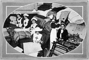 2004 Prints: Equipment being prepared by Red Cross nurses