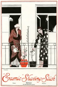Attraction Prints: Erasmic Shaving Stick advertisement, 1918
