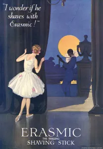 Soap Prints: Erasmic Shaving Stick advertisement 1928