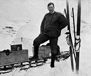 Antarctic Prints: Ernest Shackleton preparing for a trans-antarctic expedition