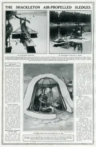 Antarctic Prints: Ernest Shackletons air-propelled sledges, and a tent
