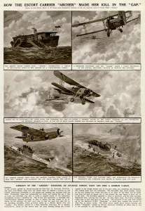 Carrier Prints: Escort carrier Archer by G. H. Davis