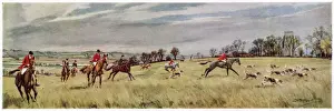 Union Prints: Essex Union hunt. By Canewdon Church in the marshes by the River Crouch. Date: 1937