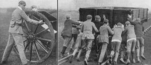 Helping Prints: Eton boys helping with army stores, WW1