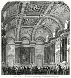 Room Prints: Euston terminus, general meeting room 1849