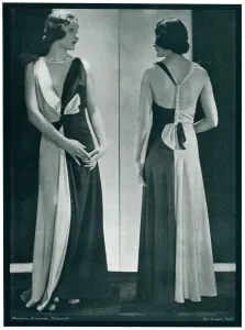 Evening Prints: Evening dress by Worth, 1931