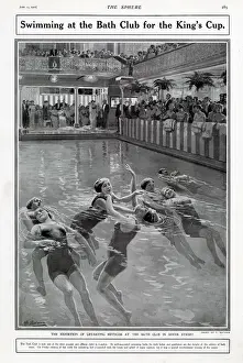 Street Prints: Exhibition of life-saving techniques at the Bath Club in Dover Street