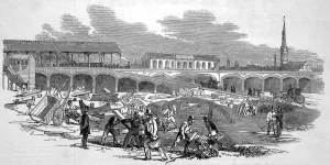 Historica Prints: Extension of South Western railway to Waterloo Bridge