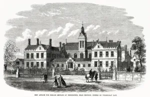 Exterior Prints: Exterior of the new asylum for girls under the age of twelve, at Beddington near Croydon