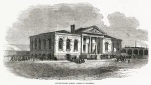 Exterior Prints: Exterior of the new Lambeth walk, Ragged School, erected by Mr