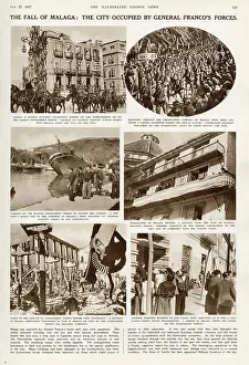 Forces Prints: The Fall of Malaga: the city occupied by General Franco's forces