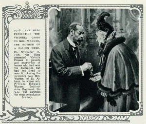 Bravery Prints: Fallen solder's mother receiving Victoria Cross