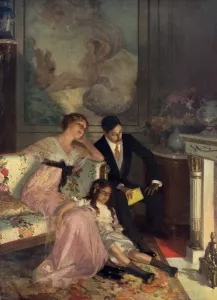 Sofa Prints: Family Reading by Rene Lelong