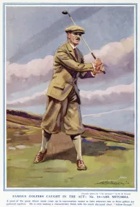 Golfers Prints: Famous Golfers Caught In The Act. No. 14. Abe Mitchell