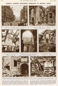 Street Prints: Famous London Buildings Damaged in Recent Raids