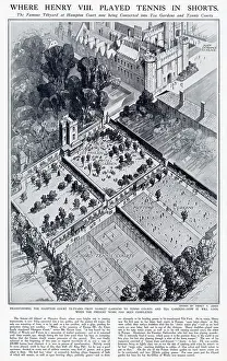 Gardens Prints: The famous Tiltyard at Hampton Court in the process of being converted into tea gardens and tennis courts