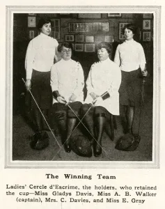 Tournament Prints: Fancing - The Ladies Cercle d Escrime - the winning team