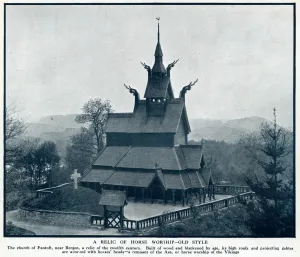 Viking Prints: Fantoft Stave Church near Bergen, Norway