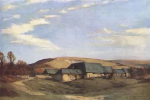 Landscape Prints: A Farm in Sussex by E. T. Holding