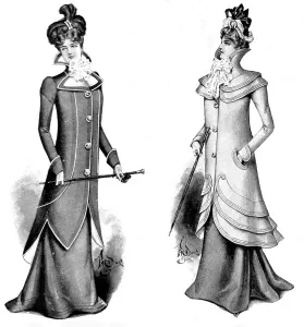 Buttons Prints: Two fashionable coats, 1899