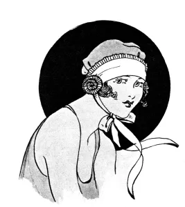 Swimmer Prints: Fashionable lady wearing a demure bathing cap