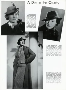 Suits Prints: Fashionable womens country hats 1937