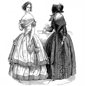 Ribbon Prints: Fashions for February, 1844