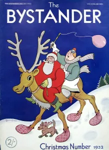 2008 Prints: Father & Mother Christmas riding a reindeer