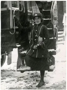 Working Prints: Female bus conductor