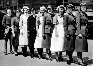 Civil Prints: Female Harrods Employees in War-time Uniform, 1940