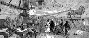 1872 Prints: Female Passengers on the deck of the emigrant ship, Indus