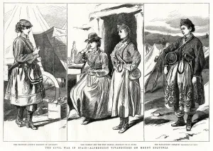 Spain Prints: Female royalist Spanish troops 1875