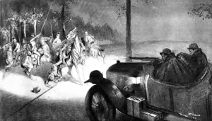 Cavalry Prints: A fight between an armoured car and a German cavalry patrol