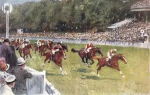 Meetings Prints: Fighting it Out at Glorious Goodwood