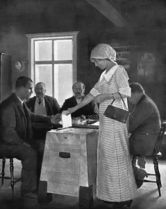 Election Prints: A Finnish woman votes