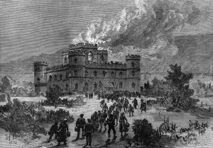 Argyll Prints: Fire at Inverary (Inveraray) Castle