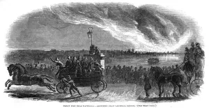 Vauxhall Prints: Fire near Nine Elms, Battersea