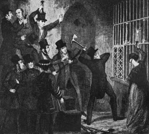 Jewels Prints: Fire in the Tower of London, rescuing the Crown Jewels