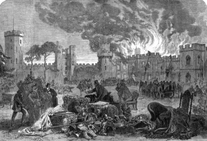 Accidents Prints: The fire at Warwick Castle