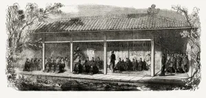 Japanese Prints: First audience of a British minister with tycoon of Japan