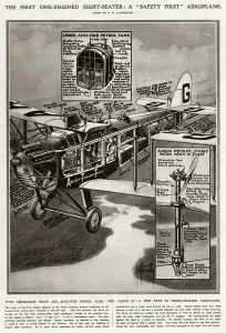 Biplane Prints: First one-engined, eight-seater aeroplane